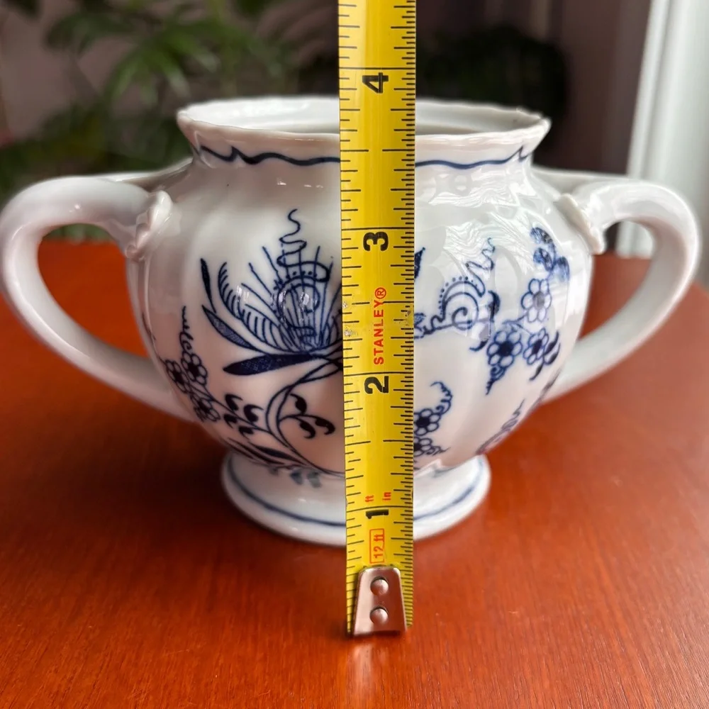 Blue Danube Creamer Sugar Set Vintage Porcelain Banner